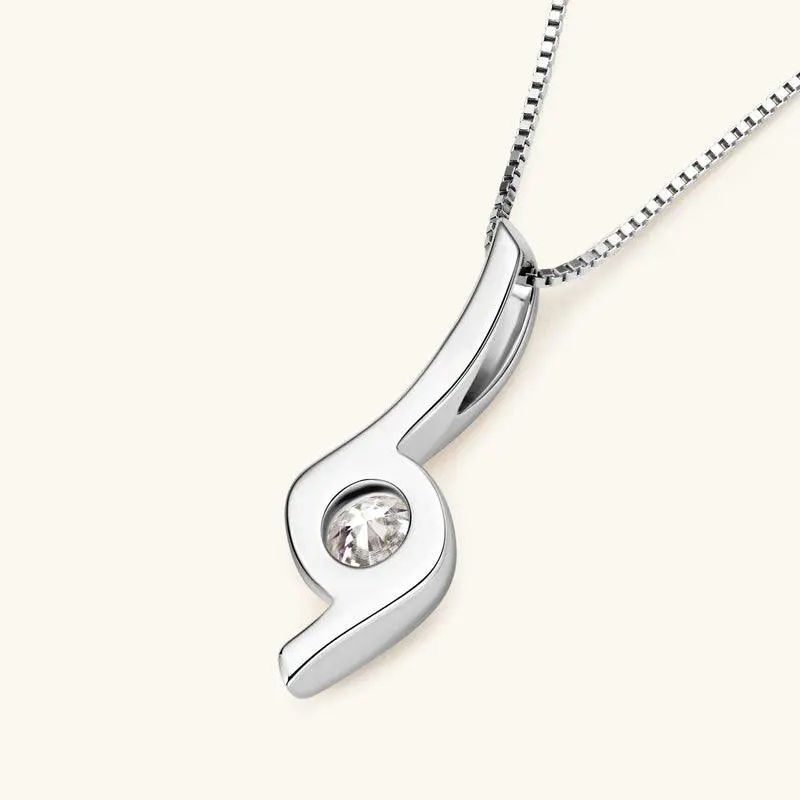 Elvyn Swirl Round Moissanite Pendant 925 Sterling Silver (Pure Chandi)